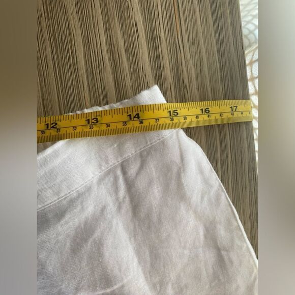 NWT  Boden Pants US 8P Long Linen Wide Leg White Womens Casual drawstring Button - Picture 13 of 16